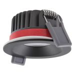 Ledvance Spot LED Fire Rated Aluminium Noir 8W 680lm 36D - 930 Blanc Chaud | Diamètre 68mm - IP65 - Meilleur rendu des couleurs - Dimmable