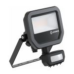 Ledvance Projecteur LED Aluminium Noir 8W 1100lm 100D - 830 Blanc Chaud | IP65 - Détecteur De Mouvement Et De Lumière - Symétrique