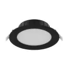 Noxion Downlight LED Hera Plat Encastré Noir 9W 900lm 80D - 827-830-840 CCT | 146mm - Diamètre 120mm